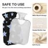 Cartoon Black Checkered Plaid Stars Water Bottle for hot Water with Soft Cover, 2L hot Compress Bag for Hand Feet Warmer, Neck Shoulder Warmer, Bolsa para agua Caliente view 4
