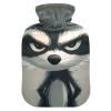 Cartoon Funny Gray Raccoon Cute hot Water Bottle with Soft Cover, 2L hot Water Bag for Tummy Warmer, Neck and Shoulder Pain Relief, Bolsa Caliente para Dolores musculares view 1