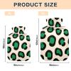 Leopard Print Green Cream Cute hot Water Bottle with Soft Cover, 2L Warm Water Bottle for Bed for Sore Muscle, Sore Muscle, Bolsa para agua Caliente view 3