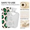 Leopard Print Green Cream Cute hot Water Bottle with Soft Cover, 2L Warm Water Bottle for Bed for Sore Muscle, Sore Muscle, Bolsa para agua Caliente view 4