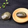 MIXIUJIEN Natural Golden Obsidian Crystal Healing Stone 1.62.0 inch Large Oval Palm Stone with Gold Sheen for Meditation and Energy Balance view 4
