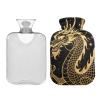 Black and Golden Dragon hot Water Bottles with Soft Cover, 2L hot Compress for Tummy Warmer, Pain Relief, compresas calientes para el vientre view 2
