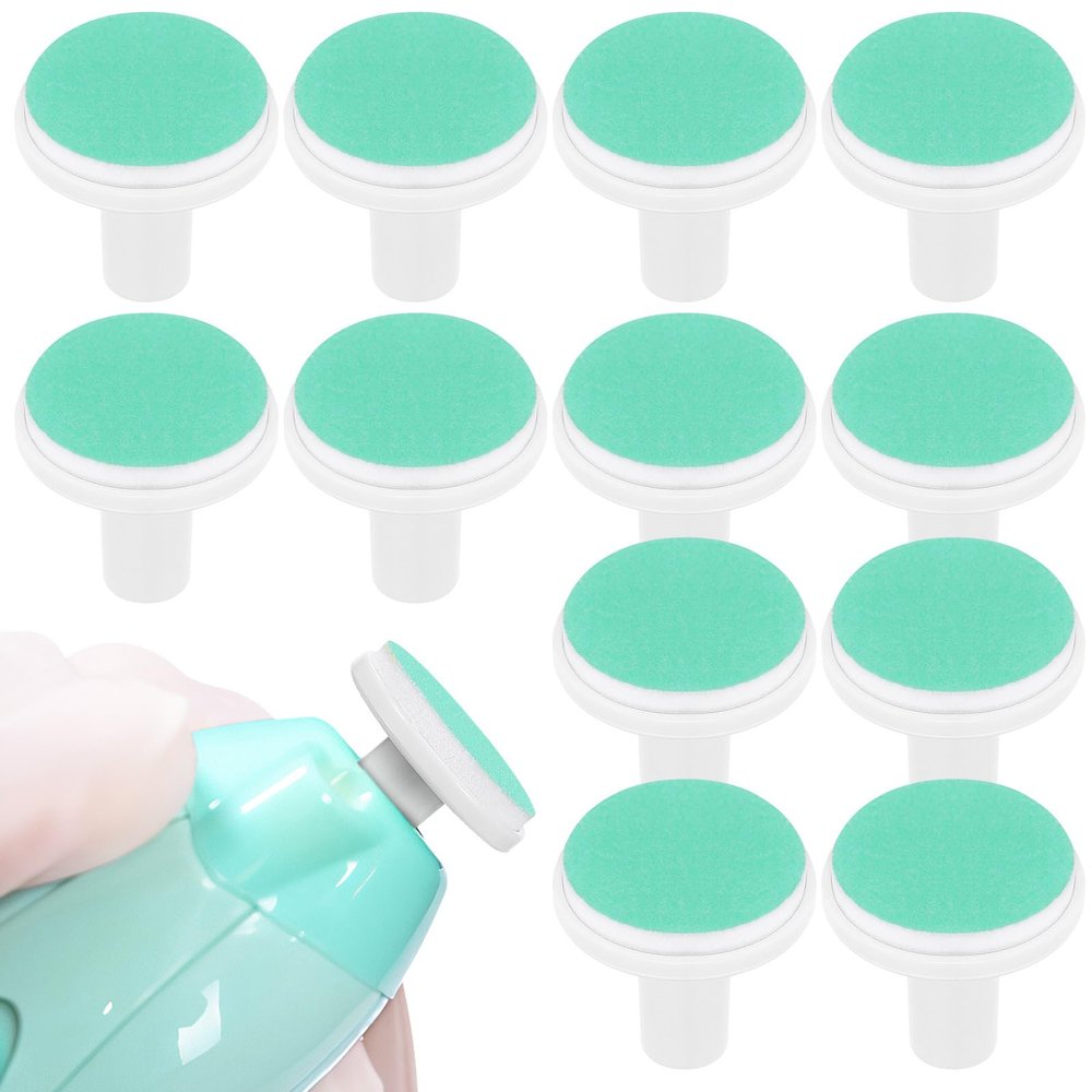 DOITOOL 24pcs Baby Nail Trimmer Replacement Pads, Electric Nail File Pads Replacement Heads Accessory, Green, 0. 71in