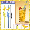 24 Pcs Theme Party Straws Cute Decorative Drinking Straws for Summer Pool Hawaiian Tropical Birthday Bridal Shower, Baby Shower, Wedding Party Game Night Cocktail Supplies(Banana,Yellow) view 2