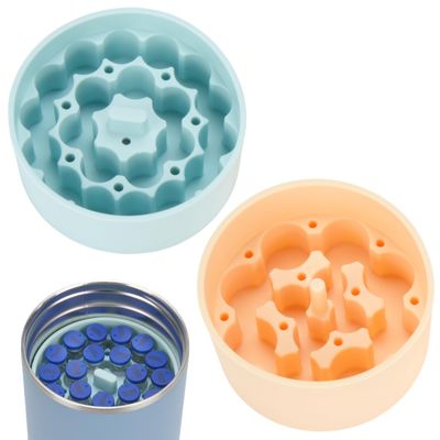 2 Pack Vial Storage Inserts for 32oz Hydrapeak Food Jars - Compatible with 3ml/10ml Vials, Dishwasher-Safe Peptide Organizer for Travel, Wellness & Fridge (No Vials/Jars Included)
