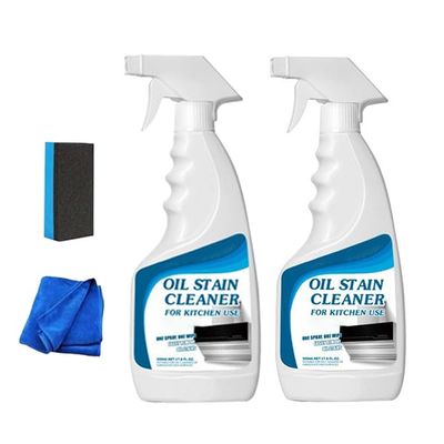 Heavy Oil Stain Cleaner Spray,Grease Cleaner Heavy Duty For Kitchen,Liquido Para Limpiar Estufas,Portable Grease Remover Kitchen All-Purpose For Surfaces Degreaser,Pots,Air Fryer,Cabinets,Grill (2pcs)