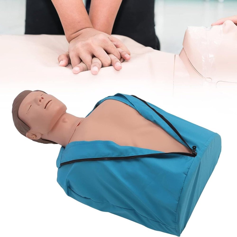 Cardiopulmonary Resuscitation Training Mannequin Rubber Half Body Artificial Respiration Human Model Training Manikin First Aid Training Model