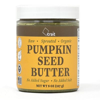 crait Organic Raw Sprouted Pumpkin Seed Butter, Pumpkin Butter Spread, Unsweetened, Unsalted, Single Ingredient, Vegan, Paleo, Keto-Friendly, Palm-Oil Free, Made in the USA (8 Ounce) Seal Issue Fixed