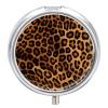 Cool Cheetah Leopard Round Metal Pill Box, 3 Compartments Portable Pill Case Mini Medication Organizer Travel Medication Holder to Hold Vitamins, Medication, Fish Oil view 1