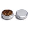 Cool Cheetah Leopard Round Metal Pill Box, 3 Compartments Portable Pill Case Mini Medication Organizer Travel Medication Holder to Hold Vitamins, Medication, Fish Oil view 3