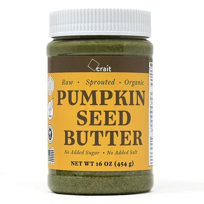 crait Organic Raw Sprouted Pumpkin Seed Butter, Single Ingredient, No Sugar, No Salt, Vegan, Palm-Oil Free, Gluten Free, Creamy Texture, Healthy Butter, Peanut Butter Alternative, Made in the USA (16 Ounce)