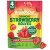 BranchOut Crunchy Strawberry Halves, 100% Fruit, Real Dried Strawberries No Added Sugar, GentleDry, Better than Freeze Dried Strawberries, Healthy Vegan Snacks, 2 oz Snack Size (Pack of 4) view 1