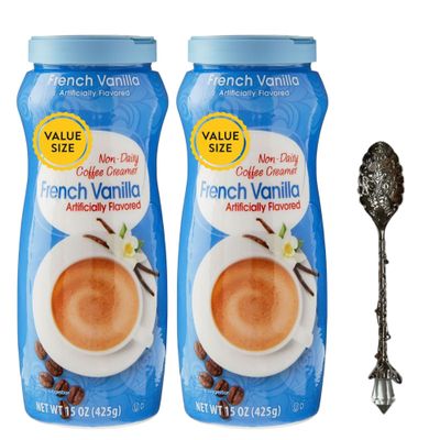 Dumbass Coffee Value Great French Vanilla Non-Dairy Coffee Creamer, 15 oz with Gem Spoon (French Vanilla) Gem Spoon