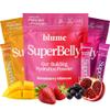 Blume SuperBelly Gut Health + Hydration, Daily Sugar Free Probiotics, Prebiotic Fiber, and Electrolytes Powder Packets for Digestion Support, Variety Pack - Strawberry, Aai, Mango, 45 Sticks view 1