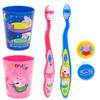 Peppa Pig Toothbrush and Cup Travel Kit for Kids - Bundle with 2 Toothbrushes, 2 Rinsing Cups, 2 Covers, Stickers, and More for Girls, Toddlers | Peppa Pig Toothbrush Set (Styles May Vary) view 2