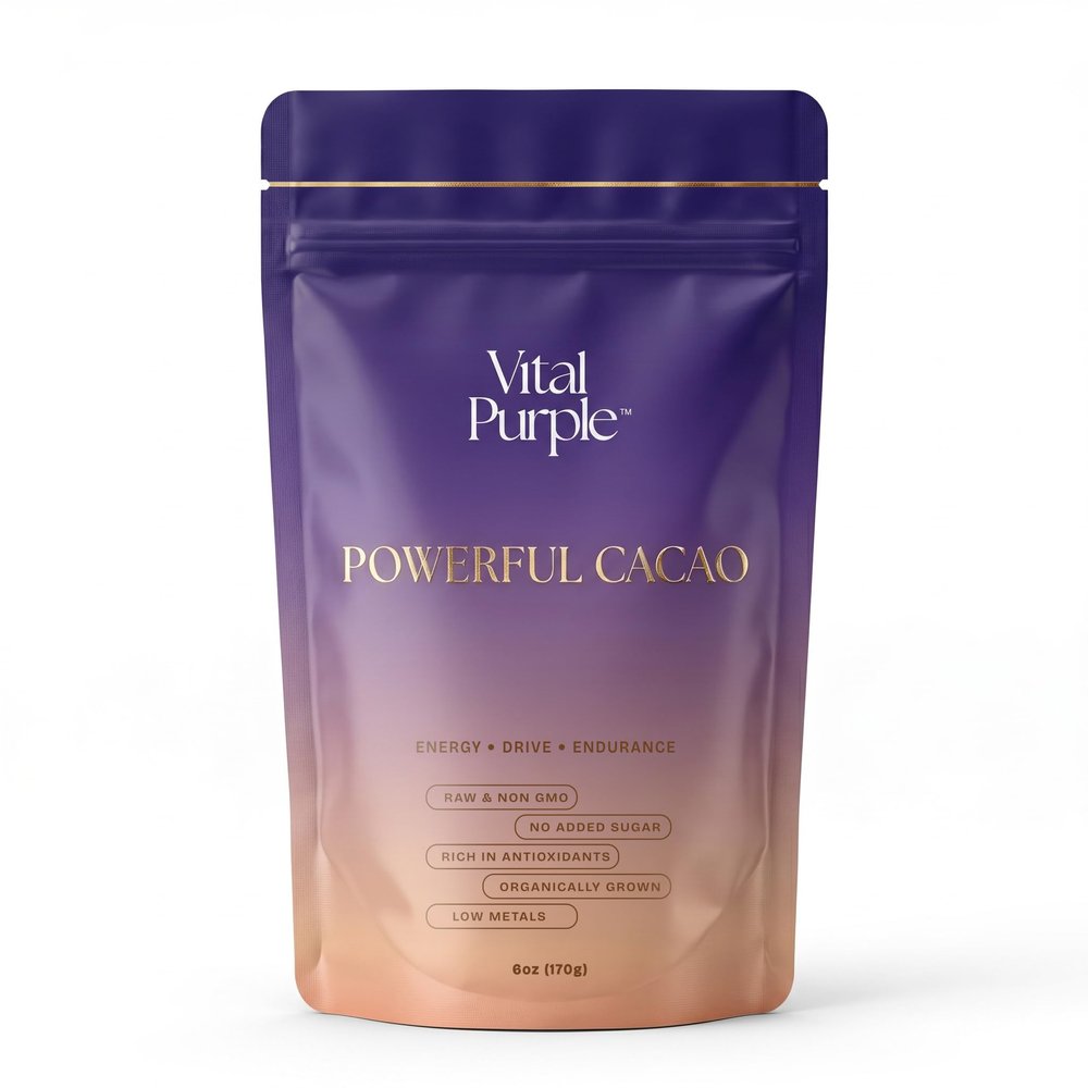 Vital Purple High Flavanol Cocoa Powder - 1900mg Flavanols Per Serving - Organic Raw Cacao Powder - Purple Superfood for Energy & Focus - Fine 25% Fat Powder - Single Origin Ecuador - 6oz