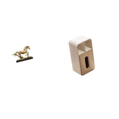 Baoblaze Sculpture Figurine Tissue Dispenser Artwork Collectible Ornament Horse Statue for Desk Decoration Bookcase Living Room Furniture Home Decor Multipurpo