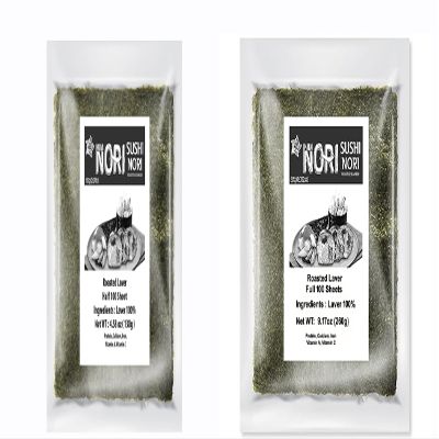Kimnori Organic Sushi Nori Seaweed, Full-Size and Half-Cut Sheets, Premium Roasted Laver for Korean Gimbap, Japanese Sushi Rolls