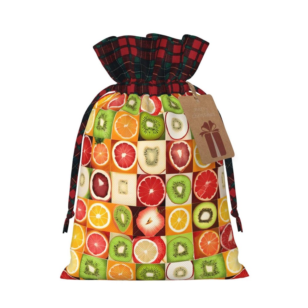 DCEHGEW Drawstring Gift Bags (Kiwi Watermelon) Print Present Wrap Bags 4.7 x 6.9 inches Reusable Pouches Cloth Storage Bag for Christmas Wedding Birthday Parties Anniversary Supplies