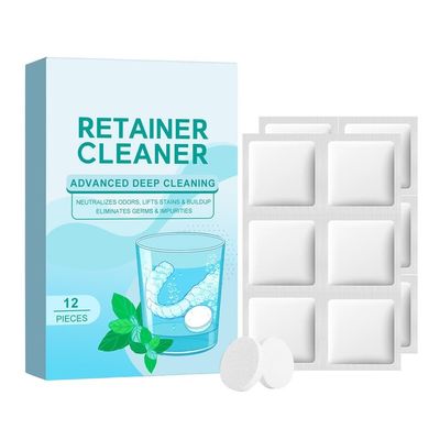 Denture Cleaning Effervescent TabletsAdjusts PH Balance, Enhance Cleaning Power, Soak And Rinse For Easy Use, Suitable For Denture Adhesives(4pcs)