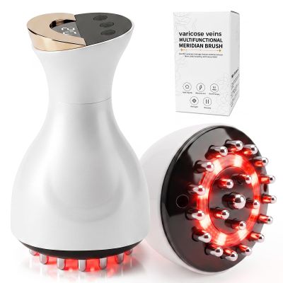 Kitusi Leg Massager for Circulation and Pain Relief, Lymphatic Drainage & Varicose Veins Support - Calf, Foot & Knee Massager with SoothingPulse, Heat, Light & Vibration - White