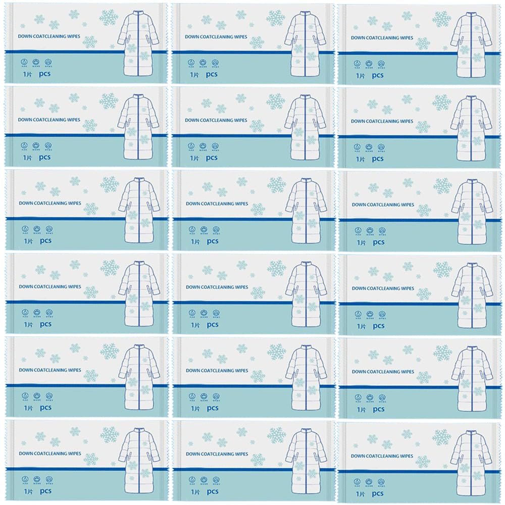 30Pack Emergency Wash-free Down Coat Cleaning Wipes; Multi-Purpose Clothes Clean Wet Wipes; Effective Stain Removal Wipes; Quick Clean Grease, Dirt, Dust from Various types Clothes,Shoe, etc