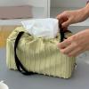 Stylish Polyester Tissue Organiser with Decorative Tassels Square Design Living Bedroom Essential Storage Stylish Coffee Table Tissue Box view 3