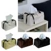 Stylish Polyester Tissue Organiser with Decorative Tassels Square Design Living Bedroom Essential Storage Stylish Coffee Table Tissue Box view 4