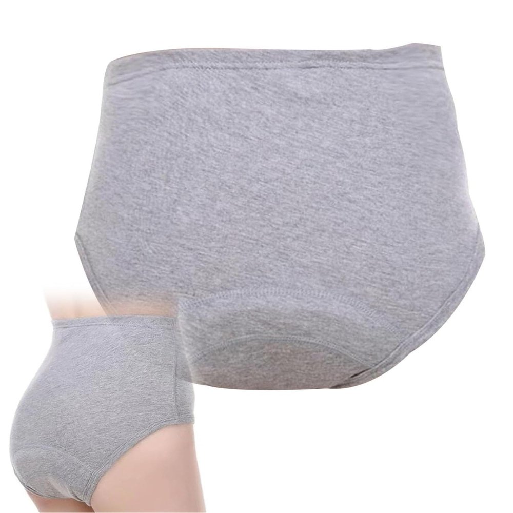 2 Pcs Incontinence Underwear for Women Washable Leak Proof High Absorbent Womens Incontinence Panties for Bladder LeakageGrey,2XL