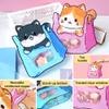 FERENLI 20 Pack Cartoon Gift Bags with Handle Clear Window Self Sealing Snacks Plastic Goodie Bags for Birthday Baby Shower Party Favor (9.8x10.2 inch, Mixed) view 4
