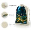 Cotton Muslin Bag 8 Pack Drawstring Gift Bags Reusable Fireflies Forest Gift Pouches for Party Favors Jewelry Spice Sachet Birthday Party Bridal Shower Wedding Home Storage 5 X 7 Inch view 3