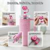 Heart Straw Covers Cap for Stanley Cup, Silicone Straw Toppers Lids for Stanley 20/30/40 Oz Tumblers, Reusable Tip Protectors, Dishwasher Safe, Dust-Proof & Splash-Proof (8 Pcs) view 4