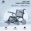 100% Carbon Fiber Electric Wheelchair, Lightweight, Foldable view 2