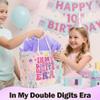 10th Birthday Pink Gift Bag - In My Double Digits Era Iridescent Birthday Gift Bag Party Favors Bags with Tissue Paper Greeting Card Envelope for 10 Years Old Teen Girl Big Sister Music Singer 12 Inch view 2