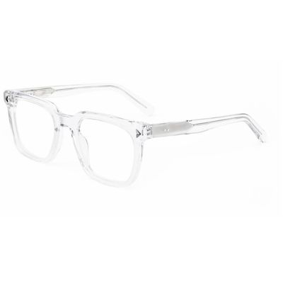 BETSION Retro Fashion Acetate Square Eyeglasses Frames Reading glasses Men Women Vintage 3026 (Crystal White C2, 0.50, x)