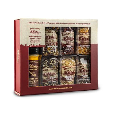 Amish Country Popcorn | Popcorn Kernel Variety Set with ButterSalt | 6-4 Ounce Bags of Kernels | Old Fashioned, Non-GMO and Gluten Free