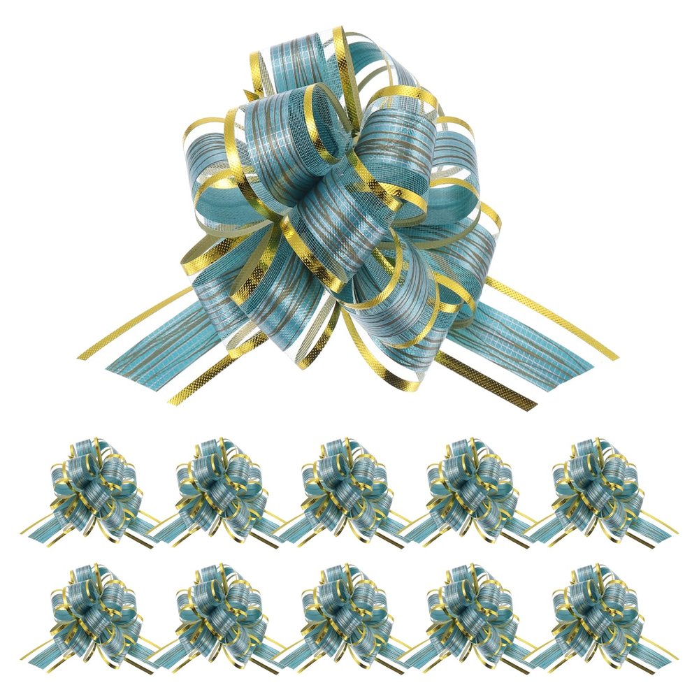 MECCANIXITY 12pcs 4 Inch Large Pull Bows for Gift Wrapping, Dark Green Ribbon Bow for Christmas Party Wedding Valentine's Day Presents Gift Baskets Decoration