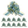 MECCANIXITY 12pcs 4 Inch Large Pull Bows for Gift Wrapping, Dark Green Ribbon Bow for Christmas Party Wedding Valentine's Day Presents Gift Baskets Decoration view 1