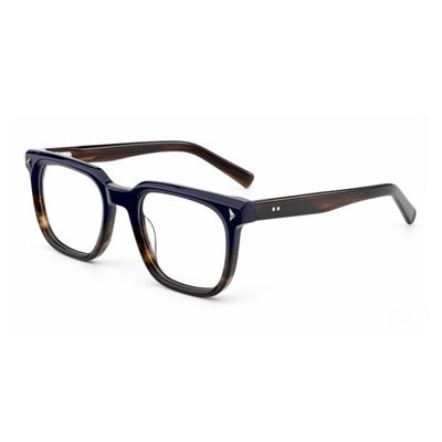BETSION Retro Fashion Acetate Square Eyeglasses Frames Reading glasses Men Women Vintage 3026 (Blue Tortoise C6, 6, x)