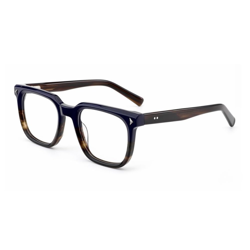 BETSION Retro Fashion Acetate Square Eyeglasses Frames Reading glasses Men Women Vintage 3026 (Blue Tortoise C6, 6, x)