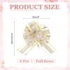 MECCANIXITY 6pcs 8 Inch Large Pull Bows for Gift Wrapping, White Ribbon Bow for Christmas Party Wedding Valentine's Day Presents Gift Baskets Decoration view 2