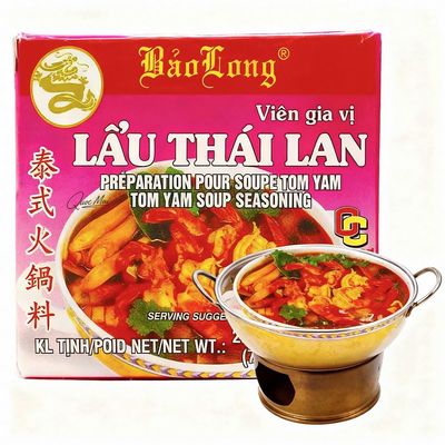 Bao Long Thai Hot Pot Seasoning 2.64 oz (6 pack) Tom Yum Soup Base Authentic Thai-Style Hotpot Flavor 4 Cubes