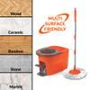 Macromax Force Spin Mop and Bucket Set with 9 Refills Pedal-Activated Wringer System 360 Microfiber Mop for Floor Cleaning Ergonomic Handle Wet or Dry Use Hardwood, Tile & Laminate view 3