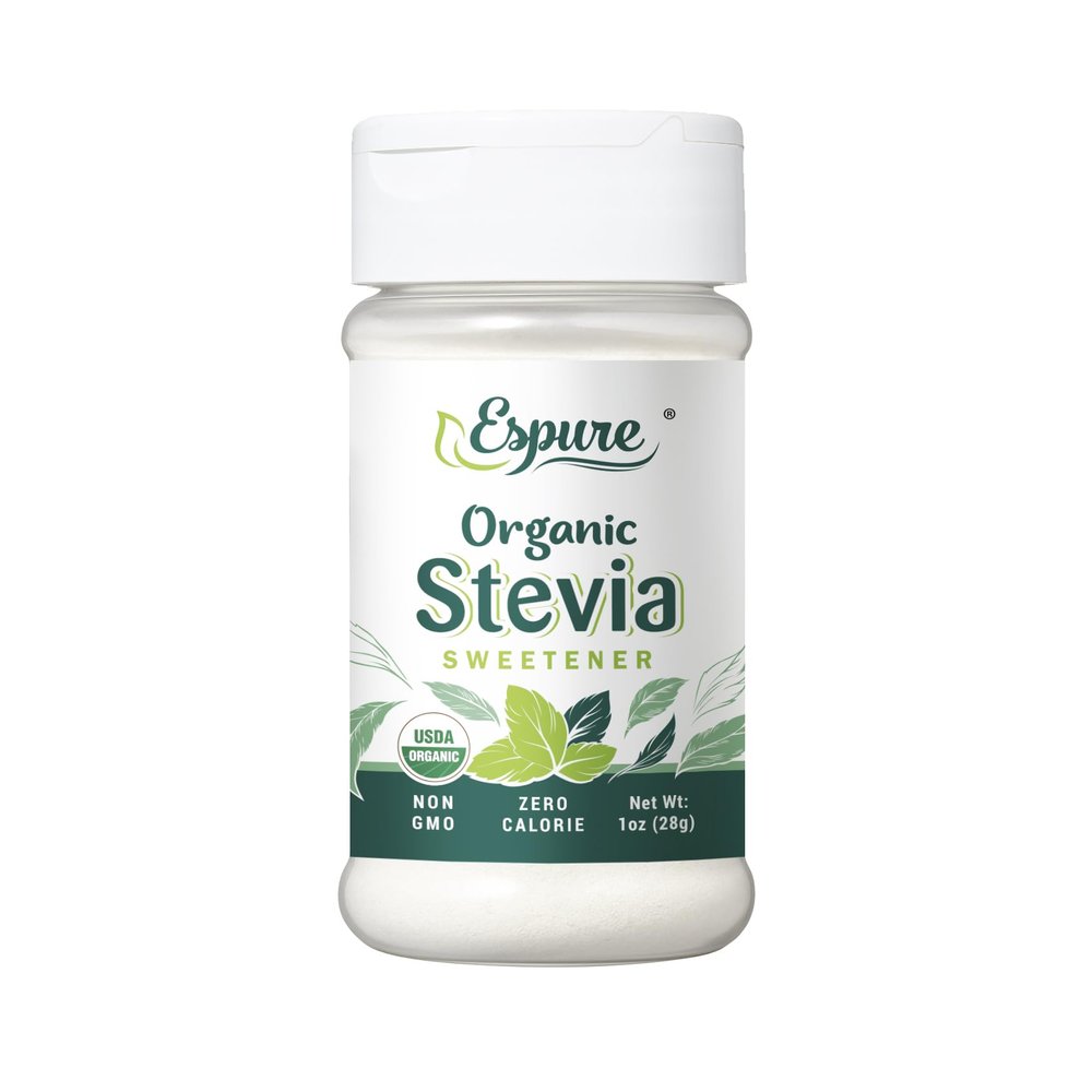Espure Organic Stevia Sweetener, Zero Calorie, Non-GMO, USDA Organic, Vegan, 1oz