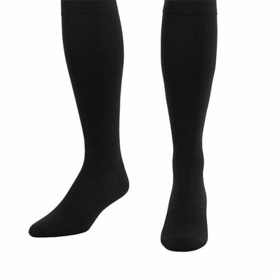 2 Pairs Unisex Calf Leg Foot Support Stockings Spandex Microfiber Blend Component Soft Texture for Aiding Leg Comfort and Active Performance - Black, Size S/M
