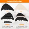 12 Pairs Shoe Inserts for Shoes Too Big, Adjustable Toe Filler Inserts with Ergonomics Design, Reusable Sponge Shoe Size Reducer for Women Men Casual Sports High Heels Boots (Black & Beige) view 2