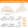 12 Pairs Shoe Inserts for Shoes Too Big, Adjustable Toe Filler Inserts with Ergonomics Design, Reusable Sponge Shoe Size Reducer for Women Men Casual Sports High Heels Boots (Black & Beige) view 3