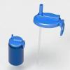 2-Pack BPA-Free Soda Can Lids with Straw - Reusable Lids for Seltzer, Juice & Beverage, Silicone Straws Included Drink Covers Children's Day (Blue) view 1