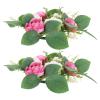 DOITOOL 2pcs Flower Candle Rings: Floral Candle Ring Peony Wreaths - Artificial Silk Flower Garlands for Table Centerpiece Spring Holiday Wedding Reception view 1