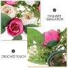 DOITOOL 2pcs Flower Candle Rings: Floral Candle Ring Peony Wreaths - Artificial Silk Flower Garlands for Table Centerpiece Spring Holiday Wedding Reception view 3